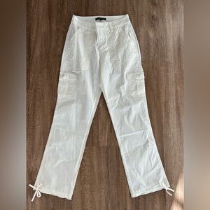 Boston Proper cargo straight leg pants with tie ankle